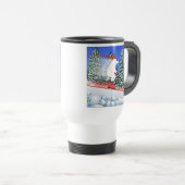 Mug De Voyage Ours blanc de ski (Devant droit)