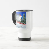 Mug De Voyage Ours blanc de ski (Devant gauche)