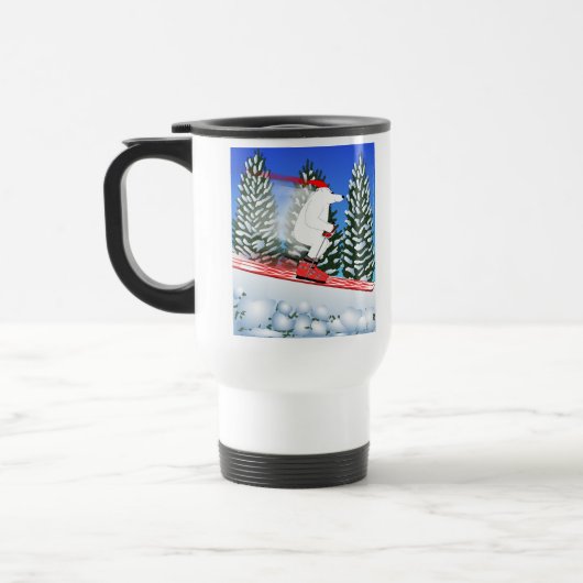 Mug De Voyage Ours blanc de ski (Gauche)