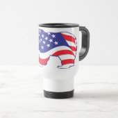 Mug De Voyage Ours grizzli patriotique (Devant droit)