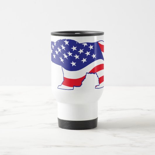 Mug De Voyage Ours grizzli patriotique (Centre)