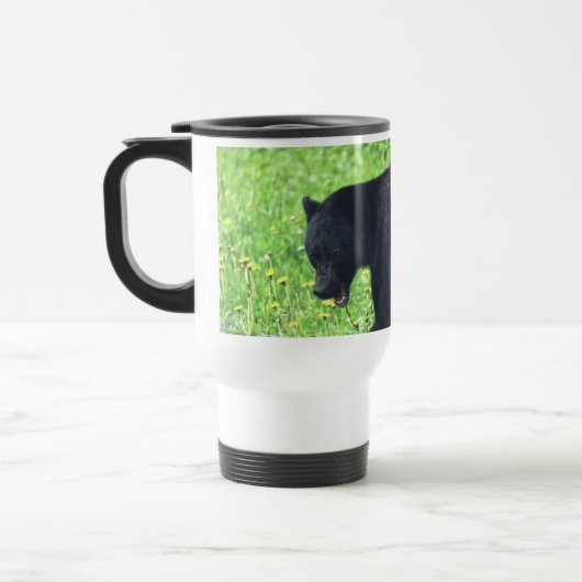 Mug De Voyage Ours noir sauvage marcher dans l'herbe 3 (Gauche)