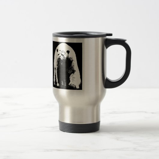 Mug De Voyage Ours polaire noir et blanc Pop Art (Droit)