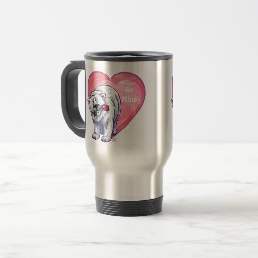 Mug De Voyage Ours polaire Saint Valentin (Devant gauche)