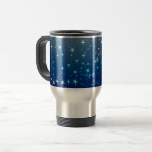 Mug De Voyage Paillettes de Noël Étoiles Ciel Bleu