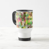 Mug De Voyage Paint Splatter Automne Couleur Feuilles Abstraits (Devant gauche)