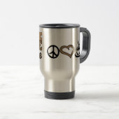Mug De Voyage Paix, amour et café (Devant droit)