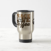 Mug De Voyage Paix, amour et café (Devant gauche)