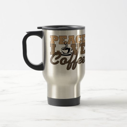 Mug De Voyage Paix, amour et café (Gauche)