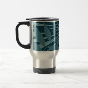 Mug De Voyage palme & feuille tropicale abstrait en gris vert bl