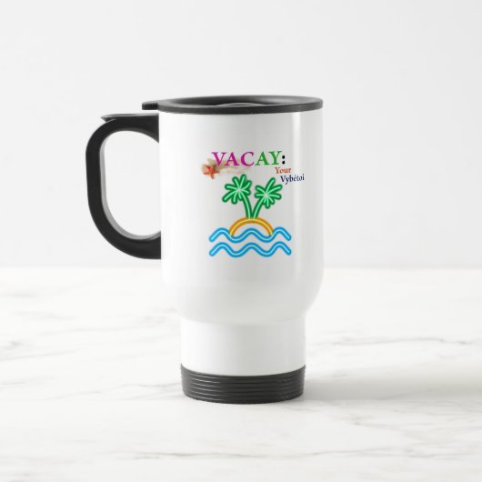 Mug De Voyage Palme Vacay Blanc— (Gauche)