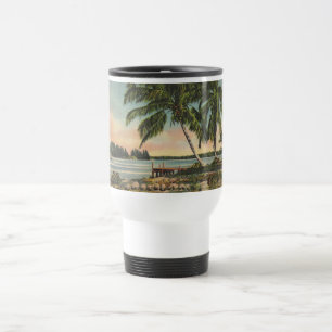 Mug De Voyage Palmiers Cocotiers Rétro Brise Tropicale Coucher d