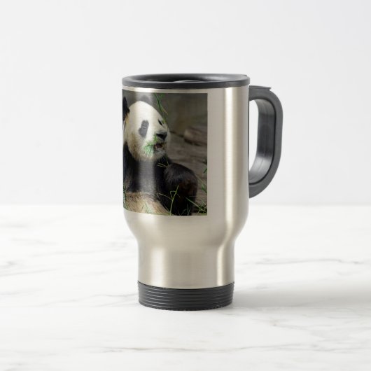 Mug De Voyage Panda géant mangeant du bambou (Devant droit)