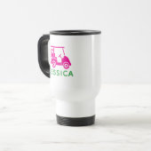 Mug De Voyage Panier de golf personnalisé rose mignon (Devant gauche)