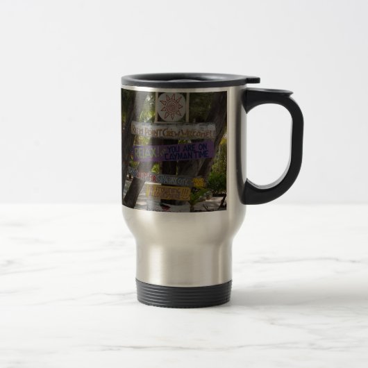 Mug De Voyage Panneau de signalisation Rum Point Grand Cayman (Droit)