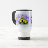 Mug De Voyage Pansies jaune et violet (Devant gauche)