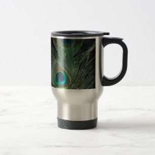 Mug De Voyage Paon noir d'arc-en-ciel