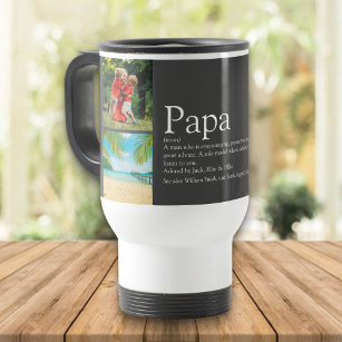 Mug De Voyage Papa Papa Papa Père Définition 4 Photo Collage Gri