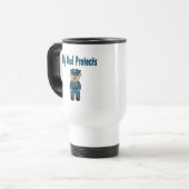 Mug De Voyage Papa protège l'ours des policiers (Devant gauche)