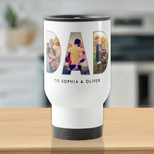 Mug De Voyage Papa To Kids Noms Et Photos Moderne Mignonne