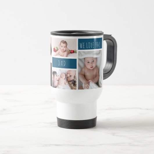 Mug De Voyage Papa We Love You Photo Collage (Devant droit)