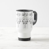 Mug De Voyage Papier peint baroque Bouquet gris (Devant droit)