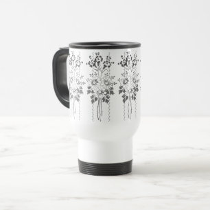 Mug De Voyage Papier peint baroque Bouquet gris