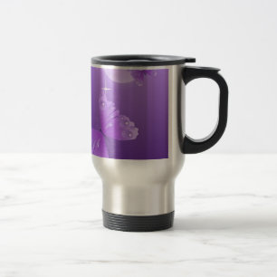 Mug De Voyage papillon-69998 dessin animé papillon violet blanc