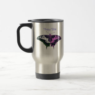 Mug De Voyage Papillon à queue noire non binaire