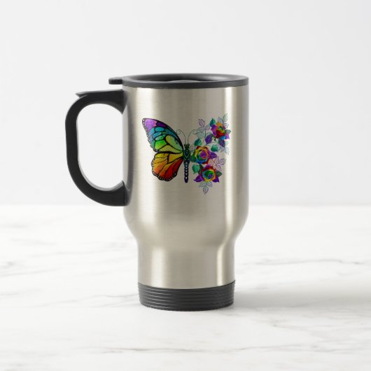 Mug De Voyage Papillon arc-en-ciel (Gauche)