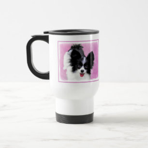 Mug De Voyage Papillon (blanc et noir) Peinture - Chien Art