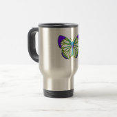 Mug De Voyage Papillon bleu brillant (Devant gauche)