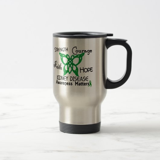 Mug De Voyage Papillon celtique 3 de maladie rénale (Droit)