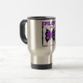 Mug De Voyage Papillon de conscience d'épilepsie (Devant gauche)