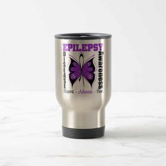 Mug De Voyage Papillon de conscience d'épilepsie (Centre)