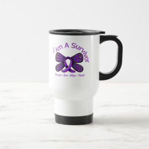 Mug De Voyage Papillon de maladie de Crohn je suis un survivant