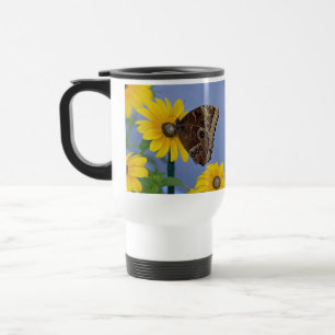 Mug De Voyage Papillon de sanglier sur la marguerite jaune