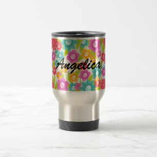 Mug De Voyage Papillon et fleurs nommés personnalisables