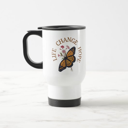 Mug De Voyage Papillon Monarque orange et noir  (Gauche)