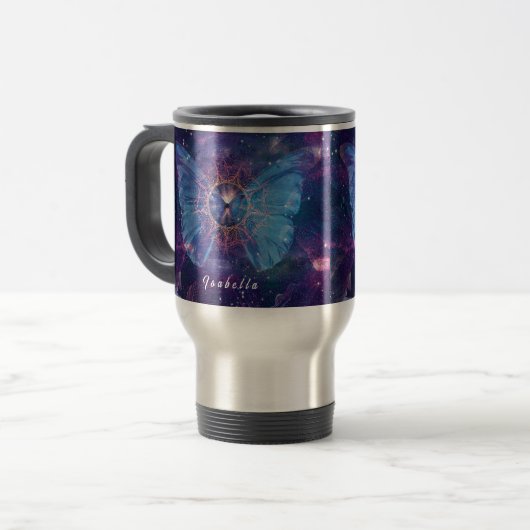 Mug De Voyage Papillon morpho / Galaxie Mandala (Devant gauche)