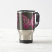 Mug De Voyage Papillon rose Cancer du sein Survivant (Devant droit)