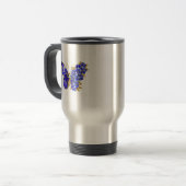 Mug De Voyage Papillon saphir à fleurs (Devant gauche)