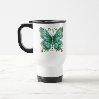 Mug De Voyage Papillon turquoise élégant