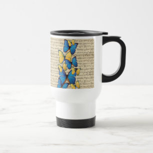 Mug De Voyage Papillons bleu et jaune
