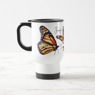 Mug De Voyage Papillons de Monarque orange et noir
