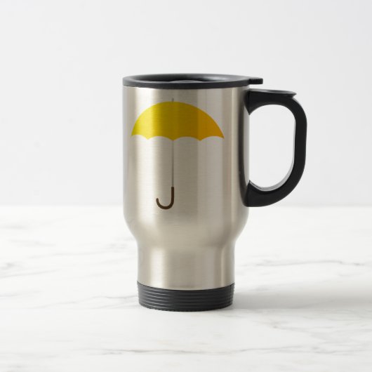 Mug De Voyage Parapluie jaune (Droit)