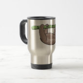Mug De Voyage Paresse souriante mignon sur dessin animé en bambo (Devant gauche)
