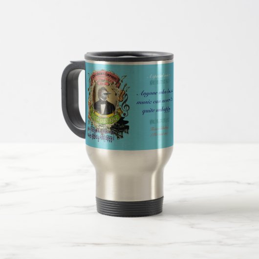 Mug De Voyage Parodie animale de Schubert de compositeur (Devant gauche)