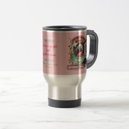 Mug De Voyage Parodie animale drôle de Mozart de compositeur (Devant droit)