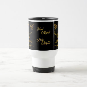 Mug De Voyage Parties scintillant d'or Joyeux Noël, Père Noël